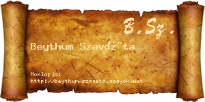 Beythum Szavéta névjegykártya